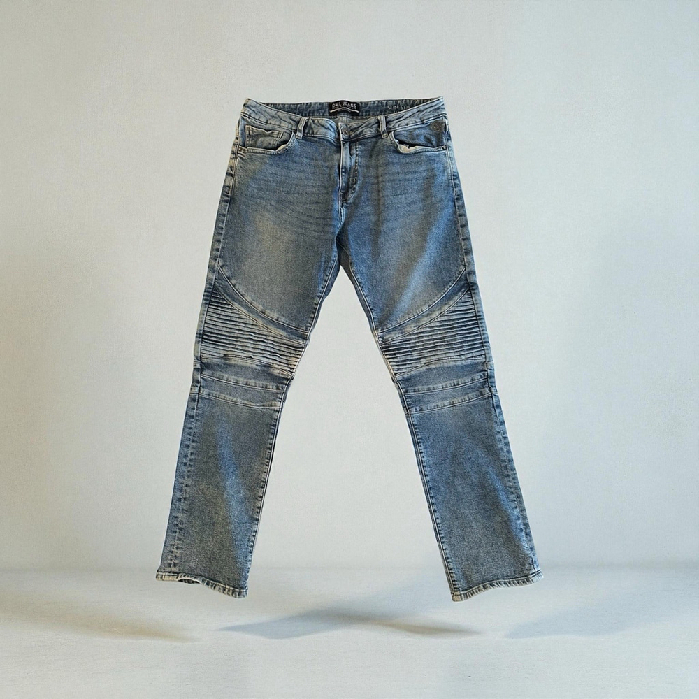Denim Made For Life Jeans Slim Straight Womens 34 W X 32 L Blue Hippie Y2K Style